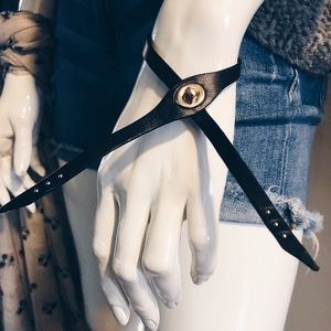 Coach Turnlock Leather Bracelet